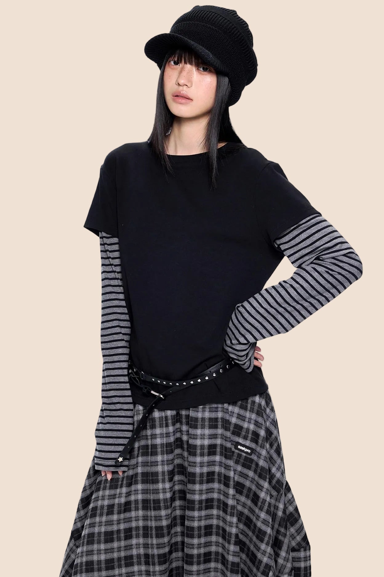 Striped Patchwork Retro Top