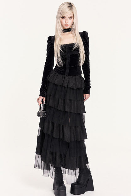 Gothic Lace Patchwork Top