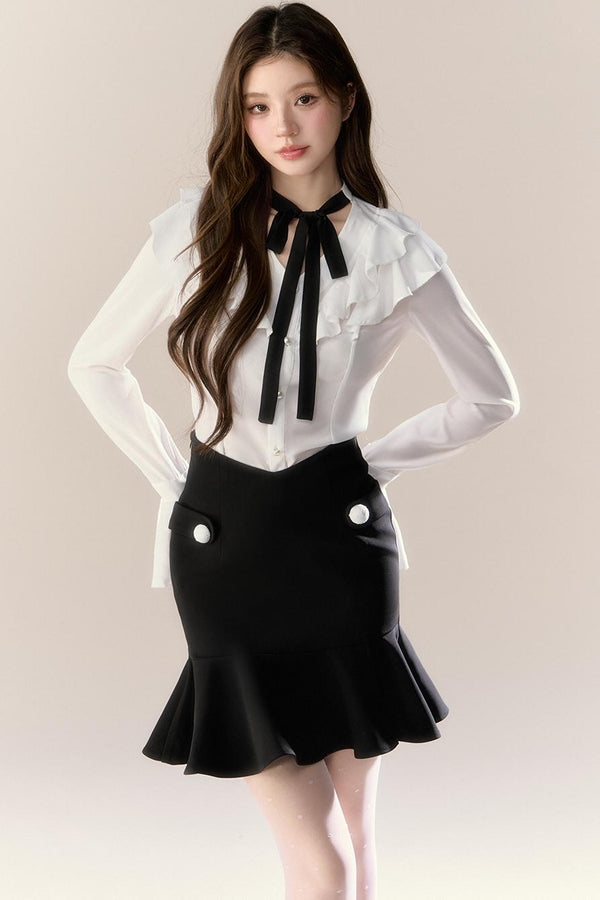 Completo camicia con vita alla francese e gonna a sirena