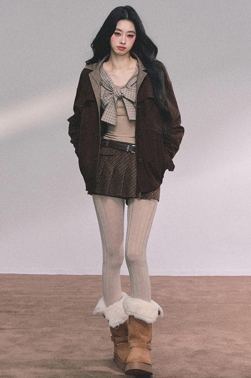 American Plaid Knitted T-Shirt