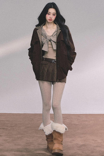 American Plaid Knitted T-Shirt