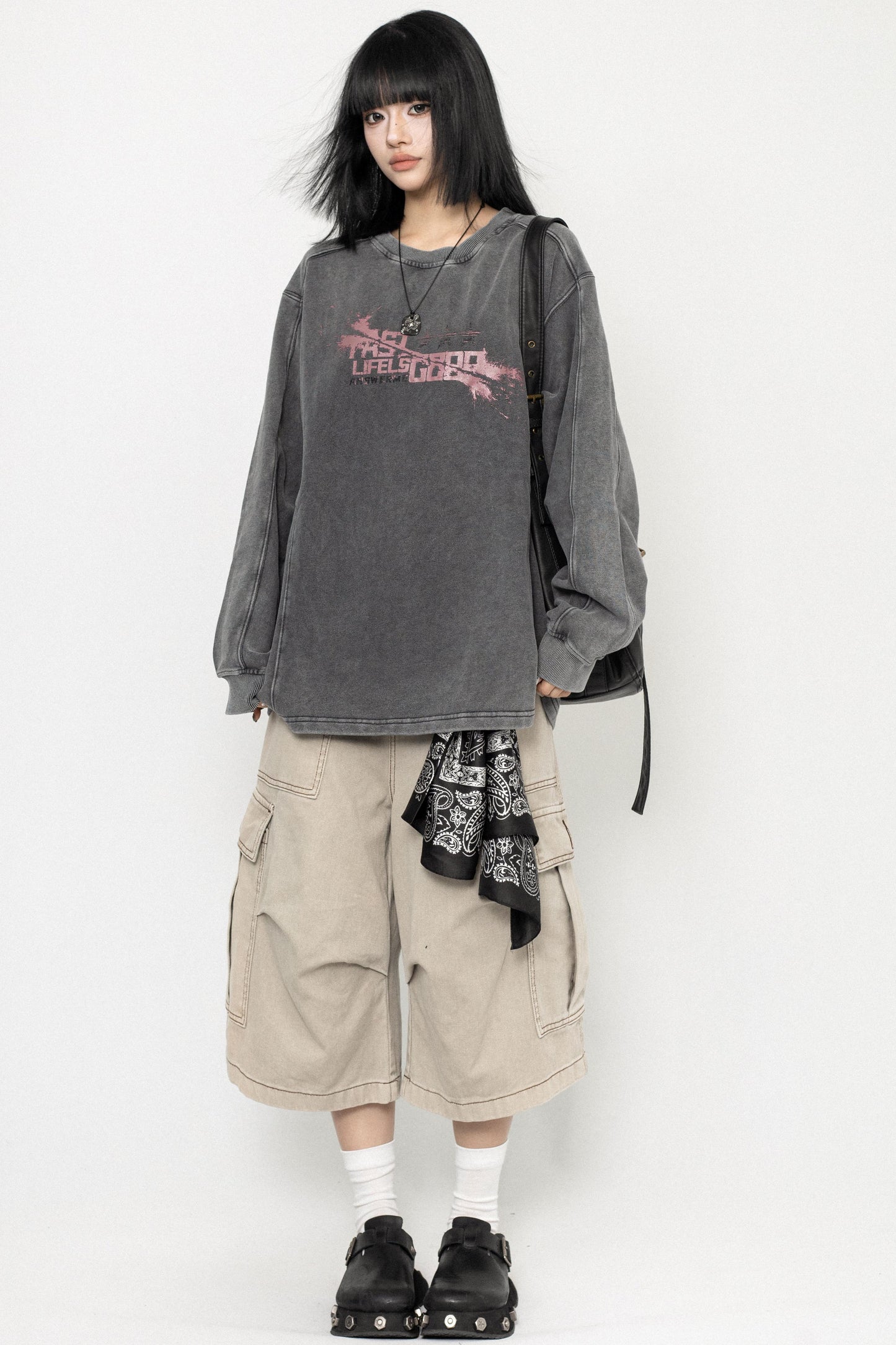 Vintage Wash Oversized Long Sleeve Tee