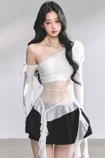 Pear Blossom Lace Shoulder Top