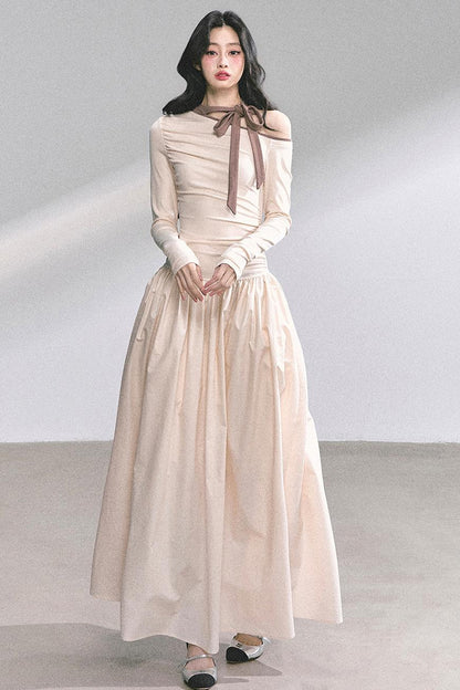 Autumn Waist Slimming Long Dress