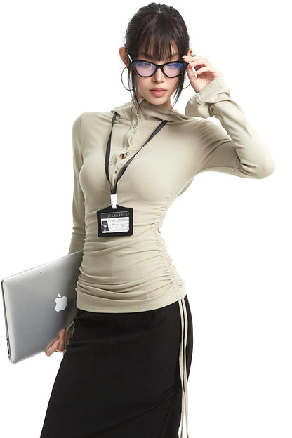 Retro Light Green Hooded Top