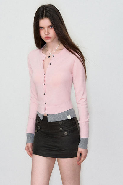 Gilet en laine tricotée à blocs de couleur