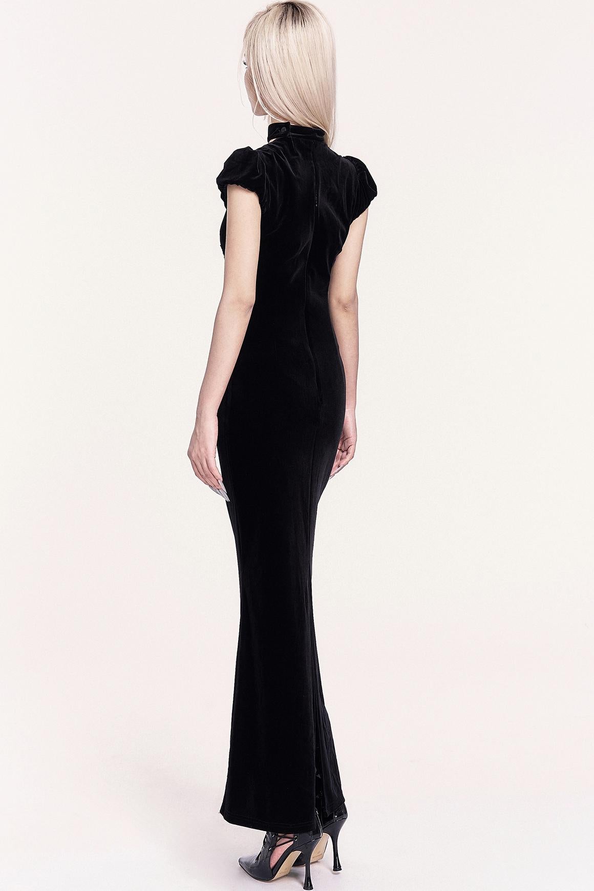 Fascinated Black Velvet Mermaid Dress