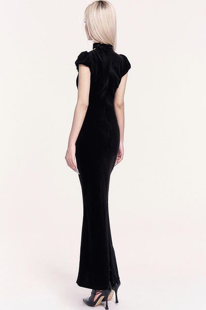 Fascinated Black Velvet Mermaid Dress