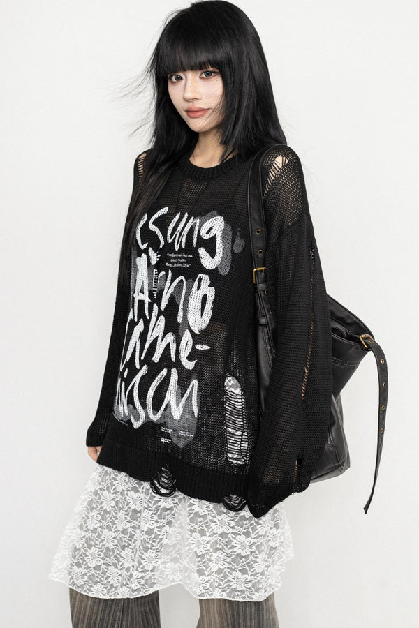 Vintage English Print Long Sleeve Blouse Shirt