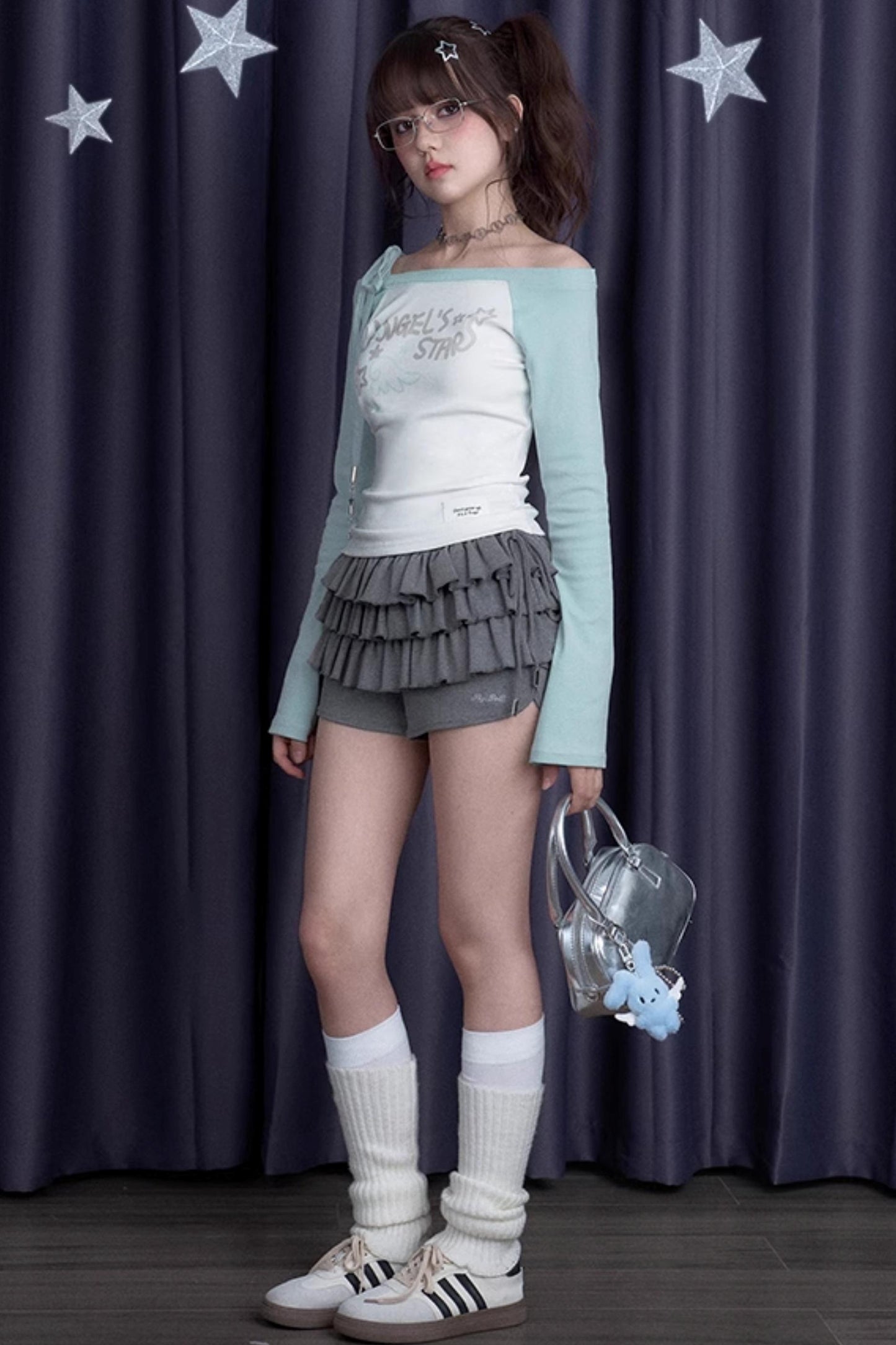 Dew Green Shoulder Band T-Shirt