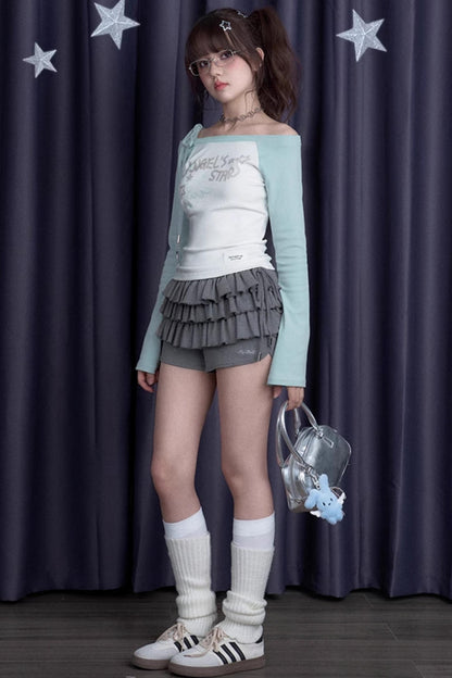 Dew Green Shoulder Band T-Shirt