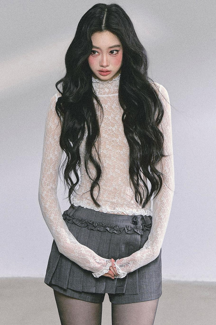 French Pleated Short Skirt Set-Up