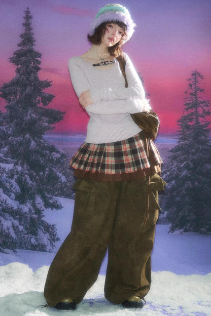 Design Leopard Print Long Sleeve Knit Shirt