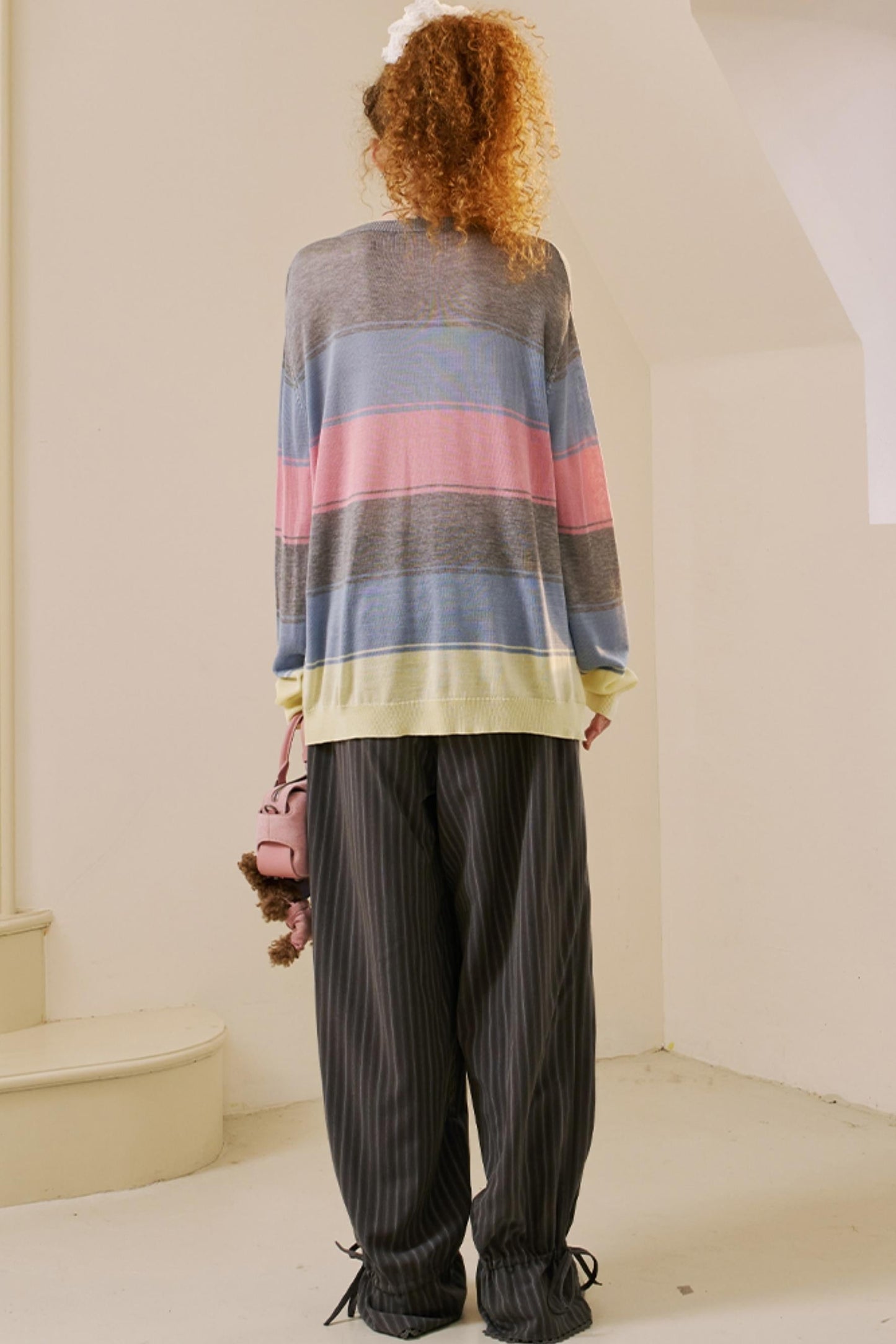Striped Color Block Knit Top