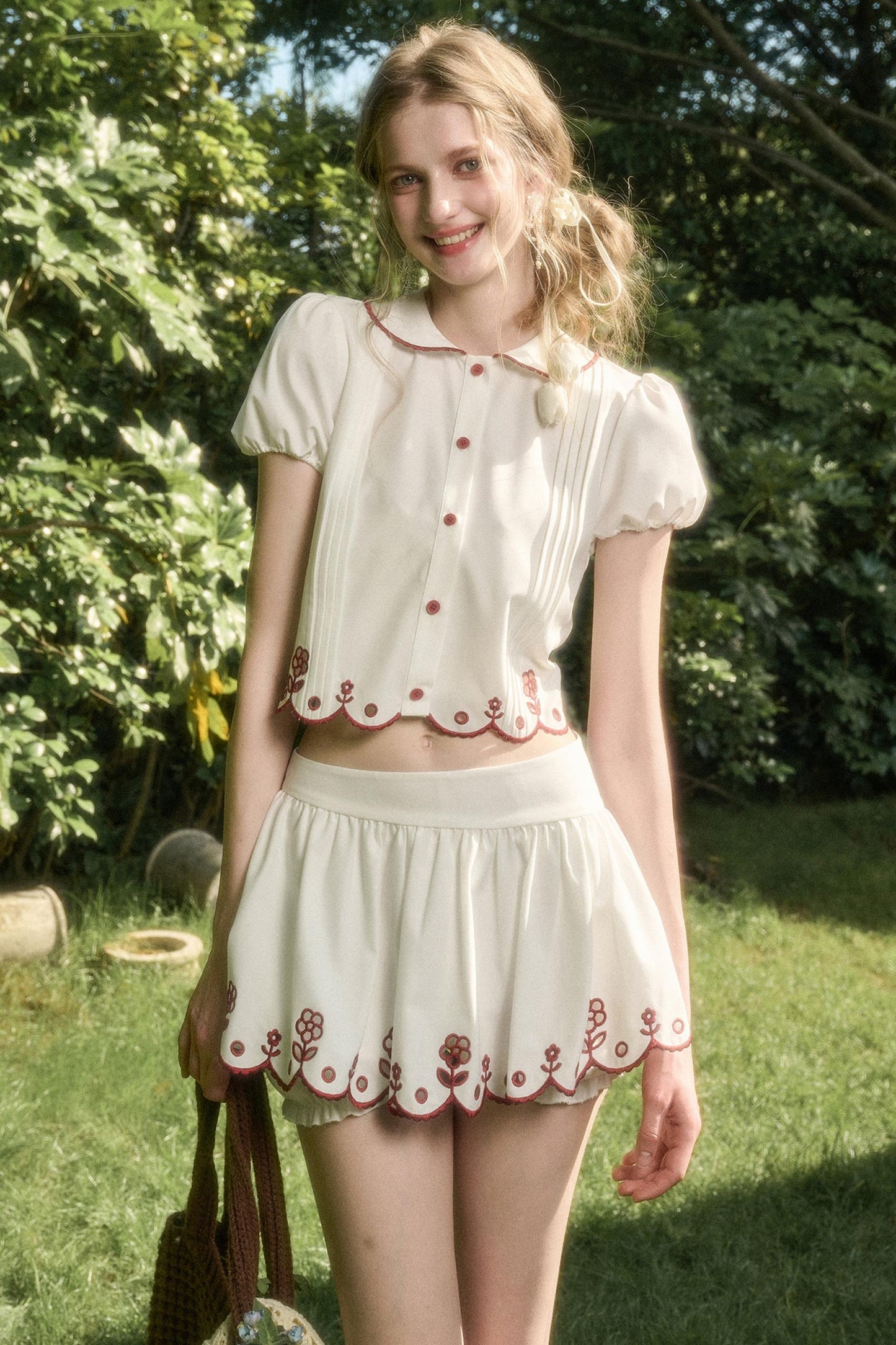 White Berry Lace Skirt Set-Up