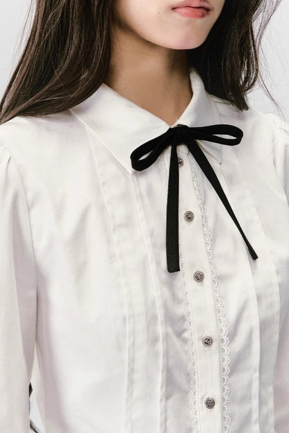 Fragile Cherry Blossom Pleated Shirt Set-Up