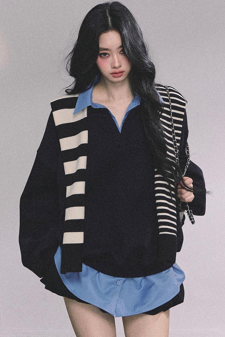 Gaozhi American Oversize Sweatshirt Set-Up