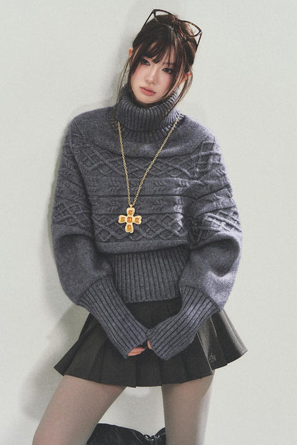 High Retro Pleated Skirt