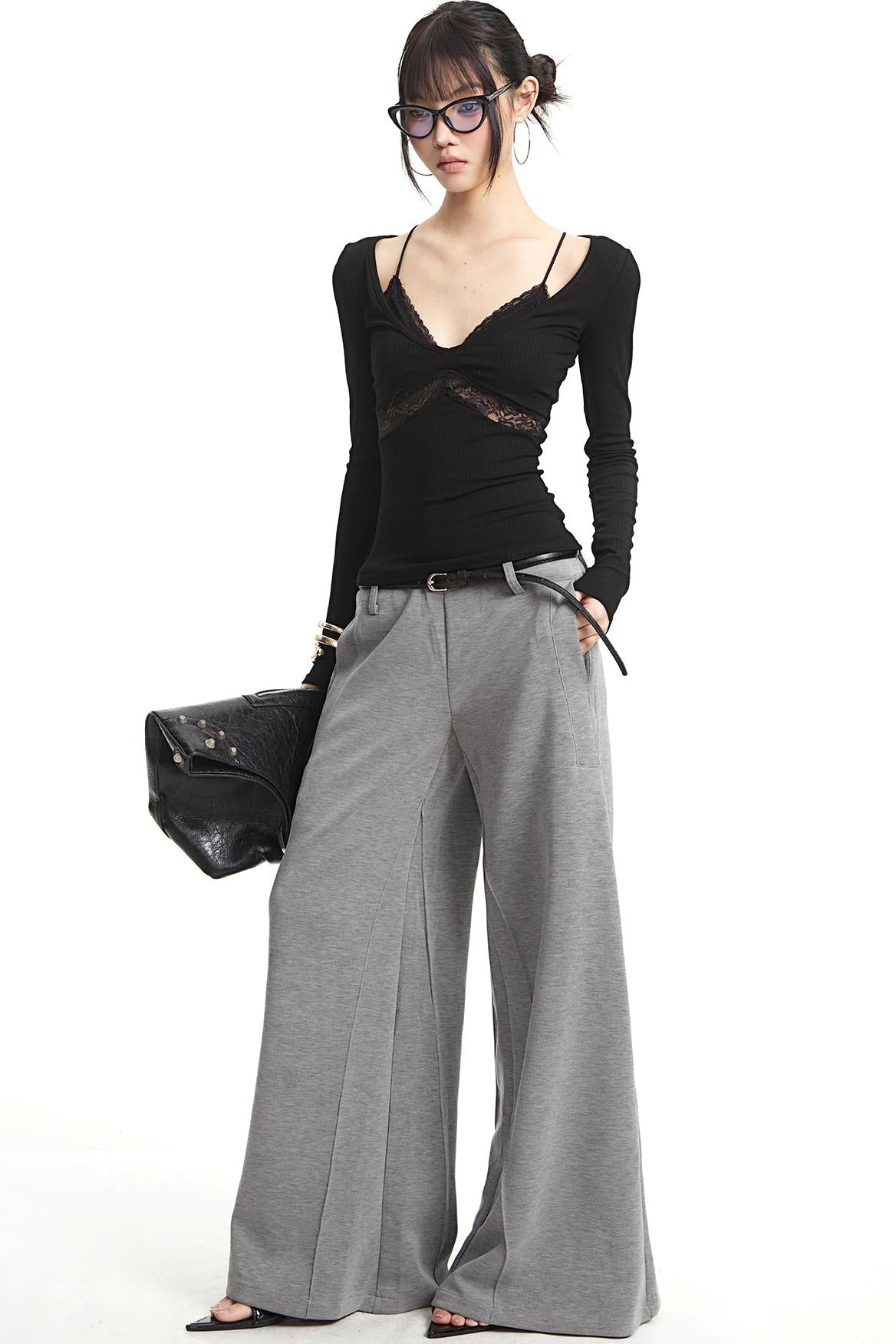 Retro Gray Two-Piece Top