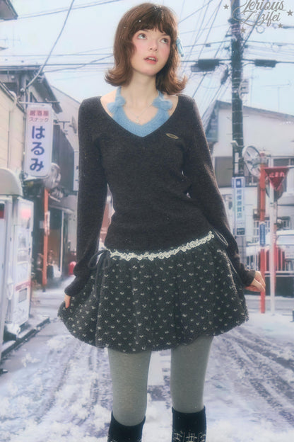 Bow Halter Knitted Top