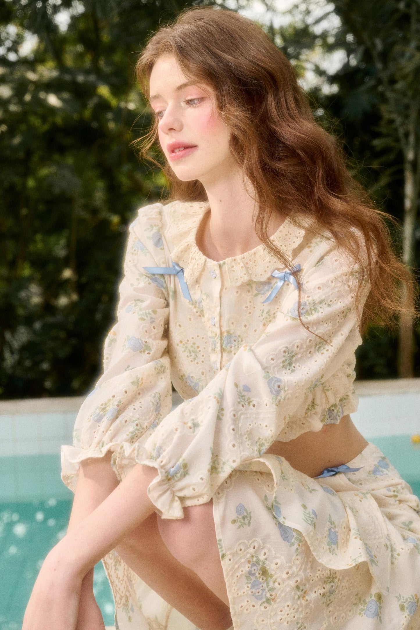 Sea Of Glass Cotton Skirt Set-Up