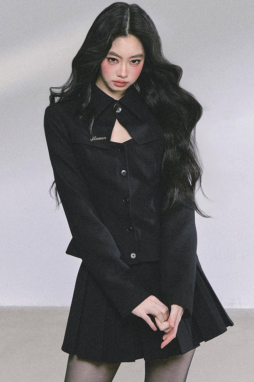 Gatsby Daughter Two-Piece Black Jacket Set-Up