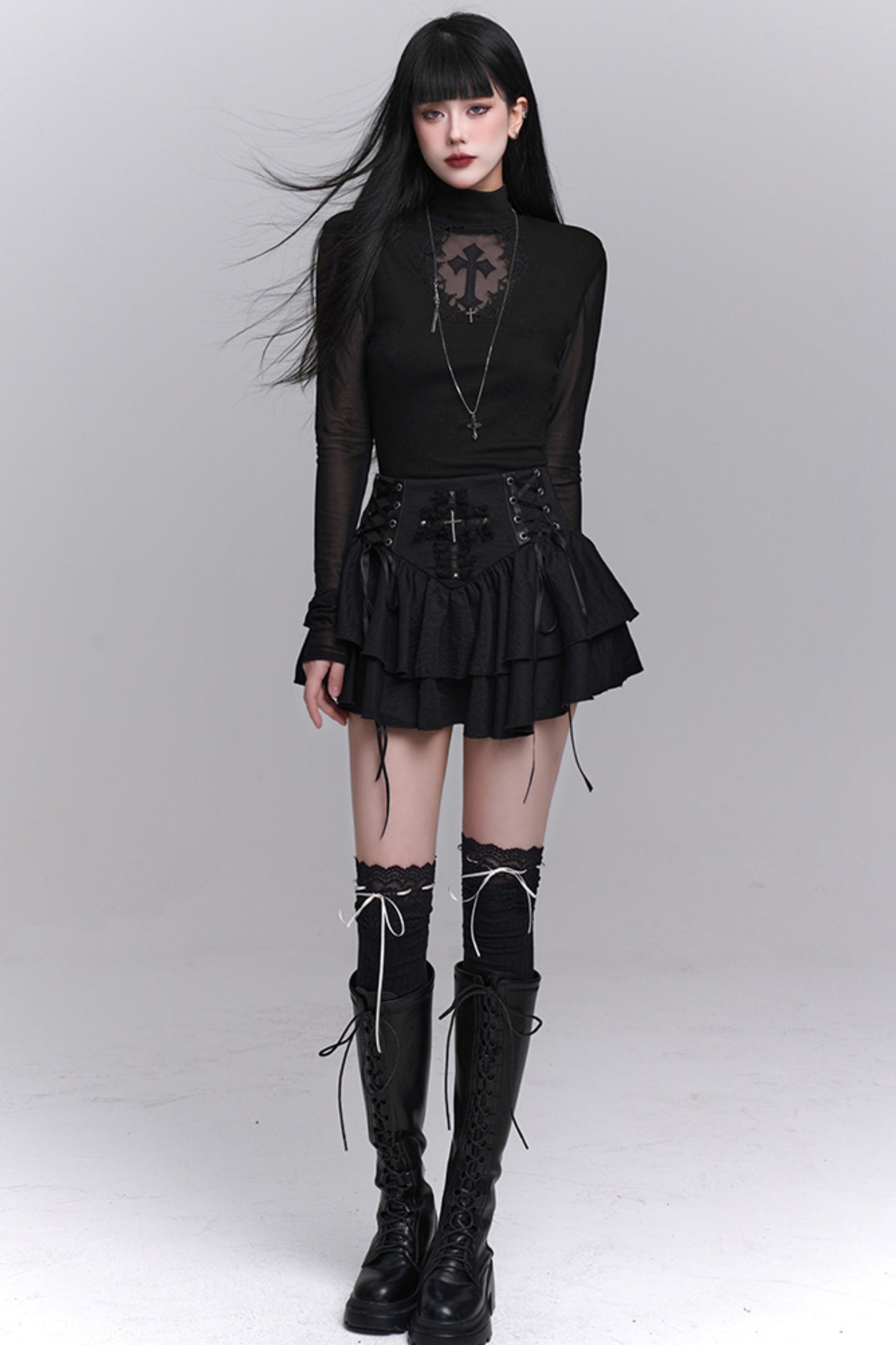 Gothic Black Slim Top