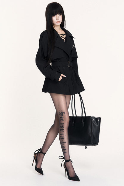 Lace-Up Trench Coat
