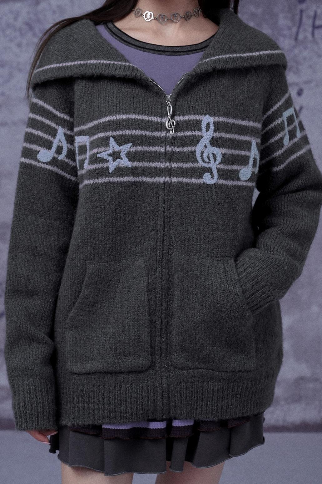 Sweet Cool Lapel Knit Sweater