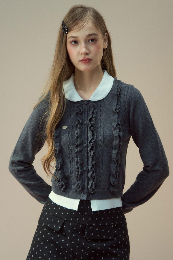 Doll Collar Lace Knit Top