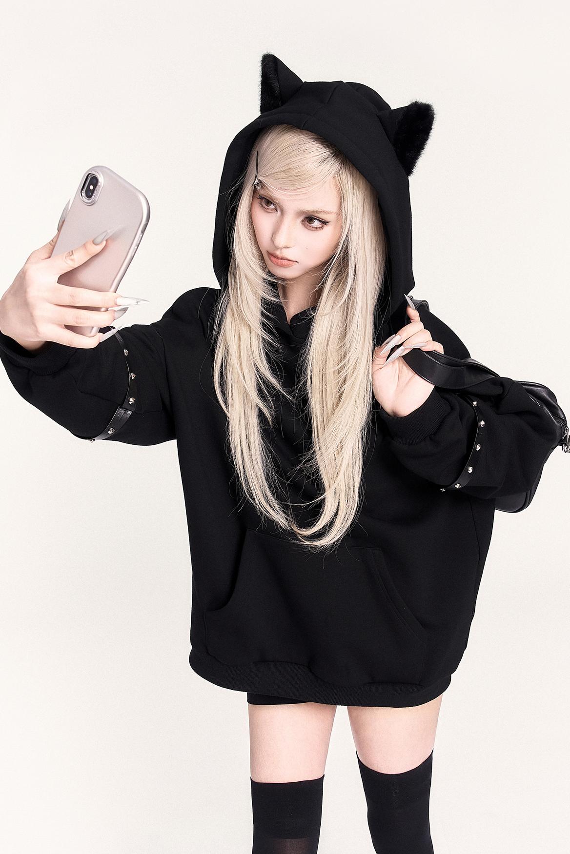 Black Cat Hooded Sweatshirt