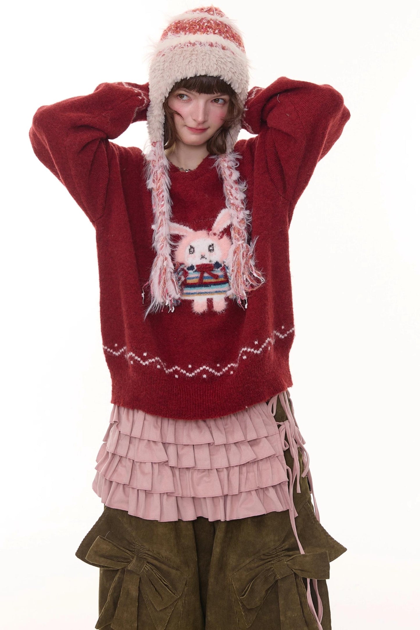 Soft Glutinous Lazy V-Neck Sweater