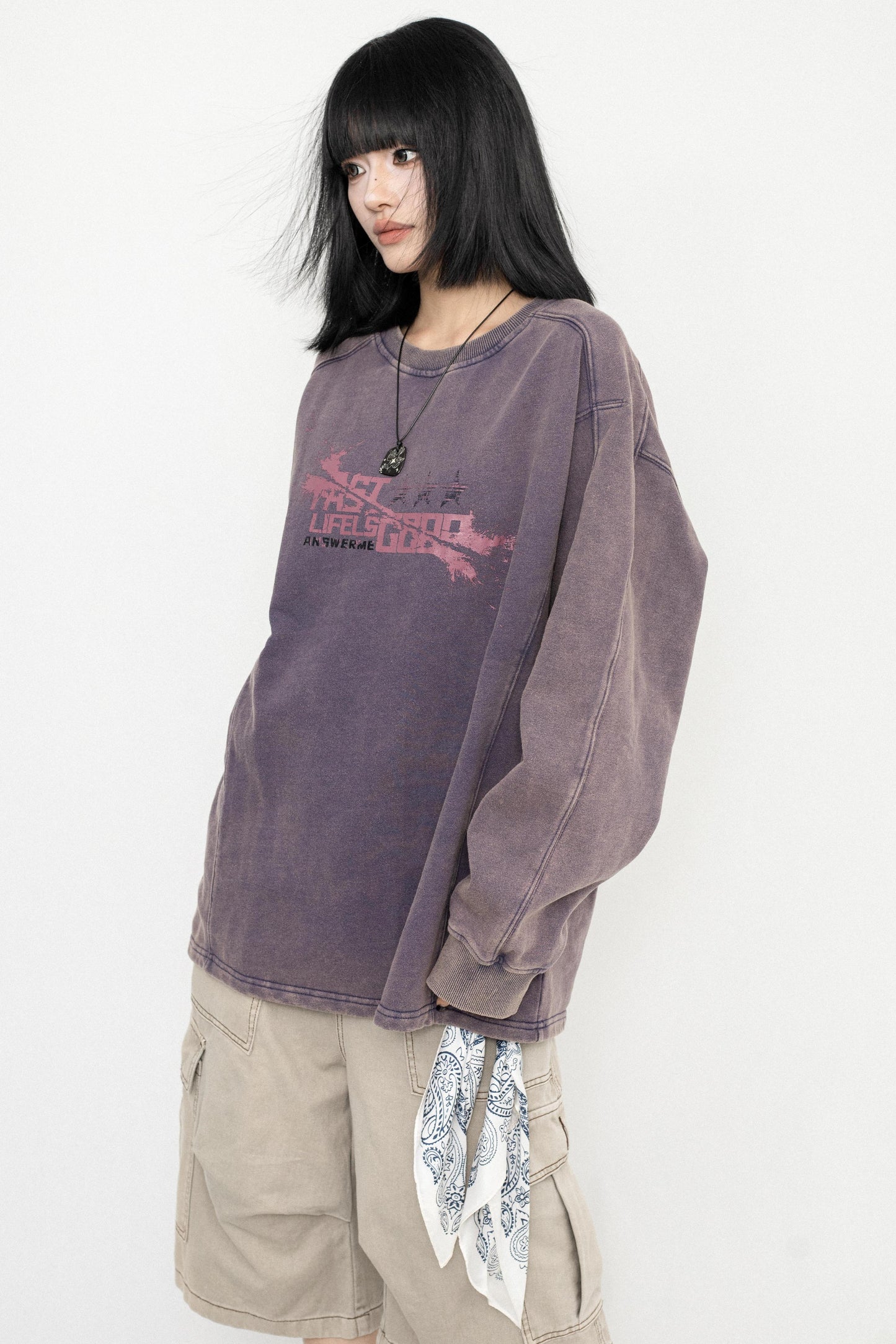 Vintage Wash Oversized Long Sleeve Tee