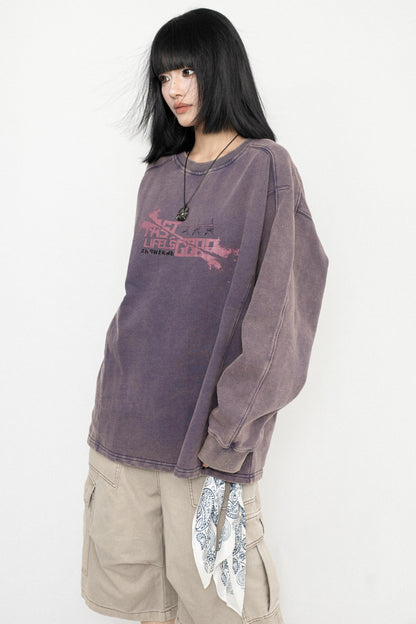 Vintage Wash Oversized Long Sleeve Tee
