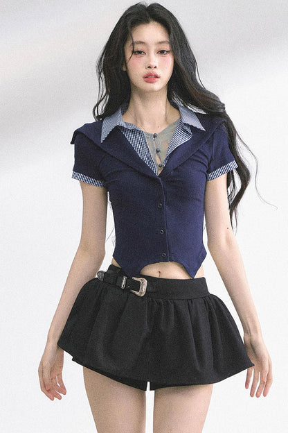 Autumn Nautical Plaid Polo Shirt