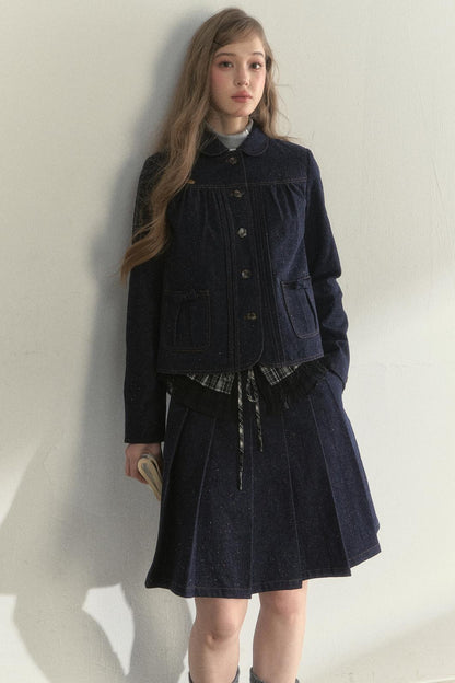 Retro Denim Quilted Jacket Set-Up