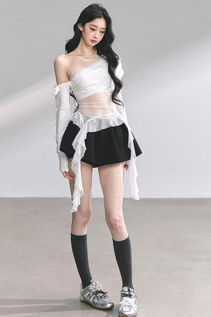 Pear Blossom Lace Shoulder Top