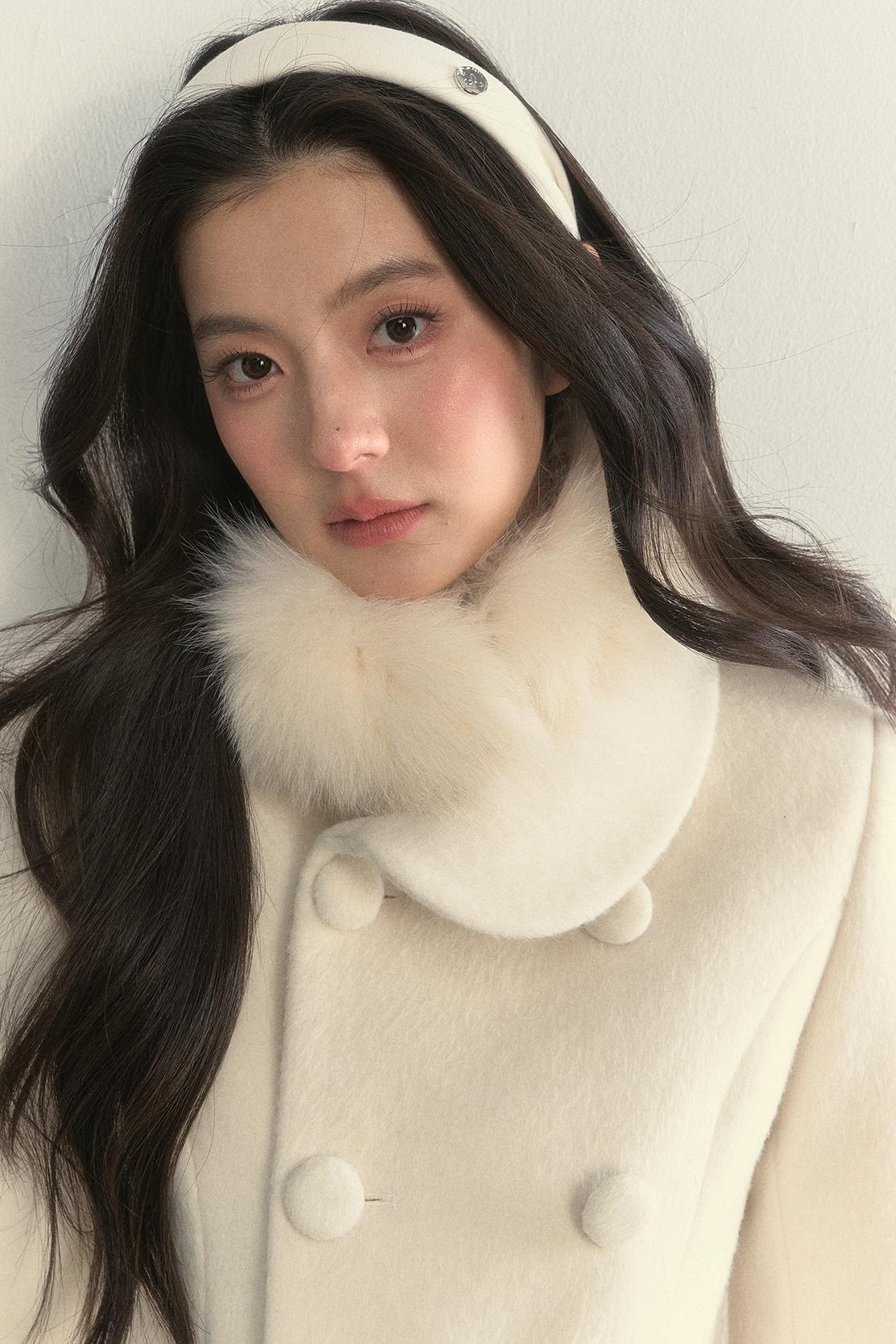 Gentle Lady Double-Breasted Mid-Length Coat Set-Up