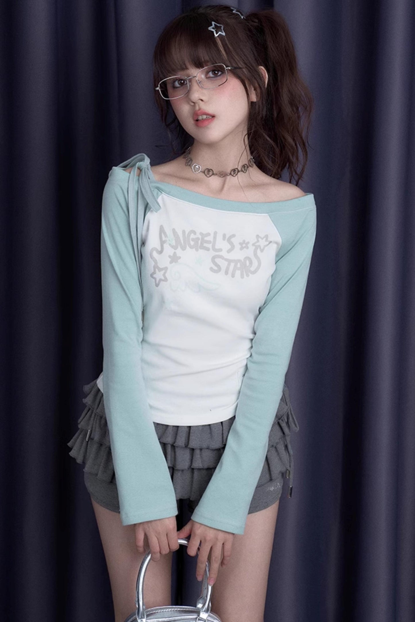 Dew Green Shoulder Band T-Shirt