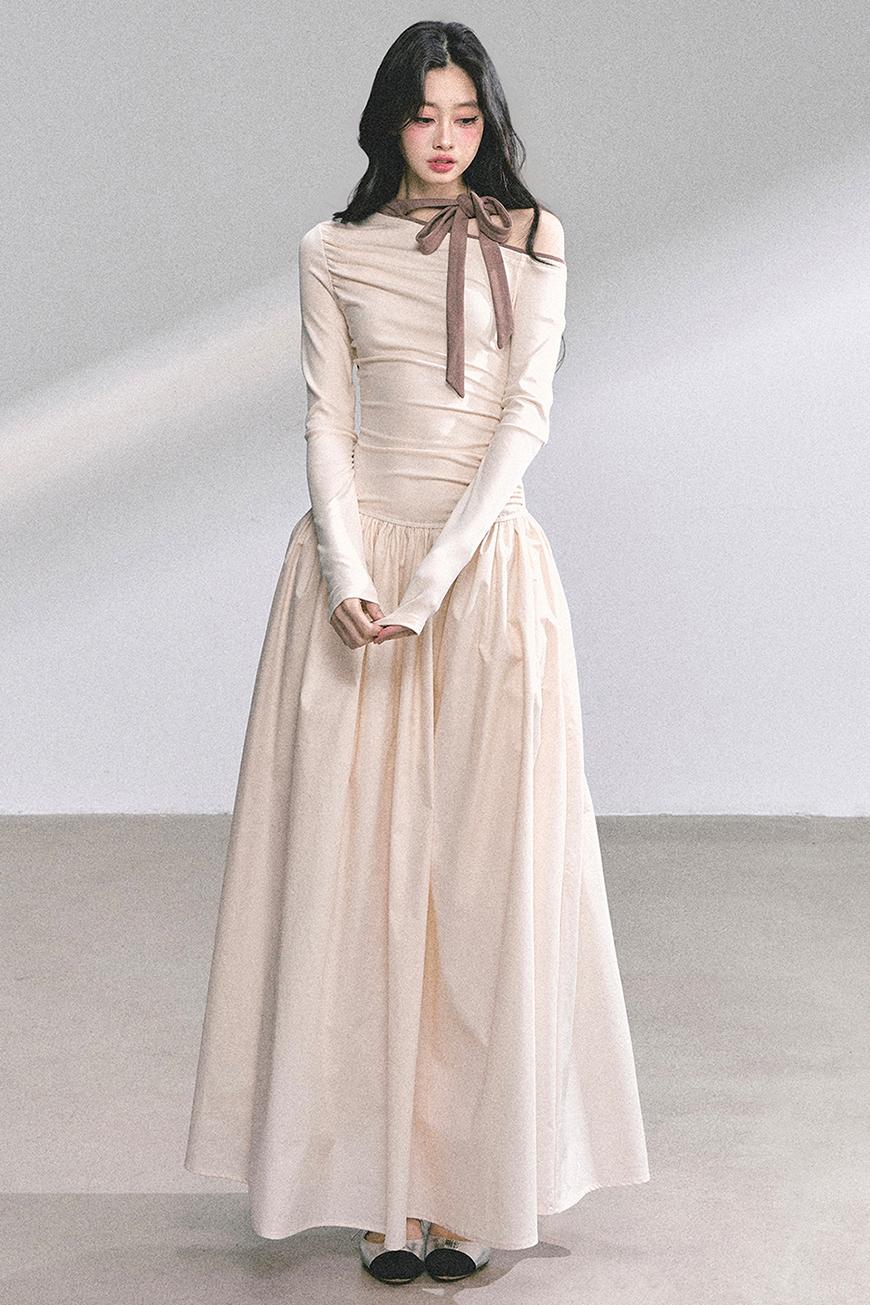 Autumn Waist Slimming Long Dress