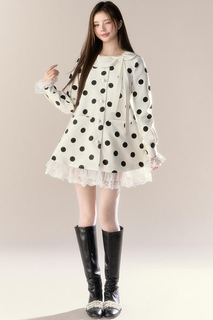 Blue Holiday Trench Coat Dress