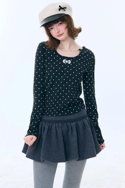 Polka Dot Knitted Top