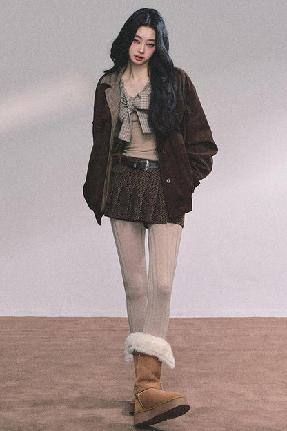 American Plaid Knitted T-Shirt