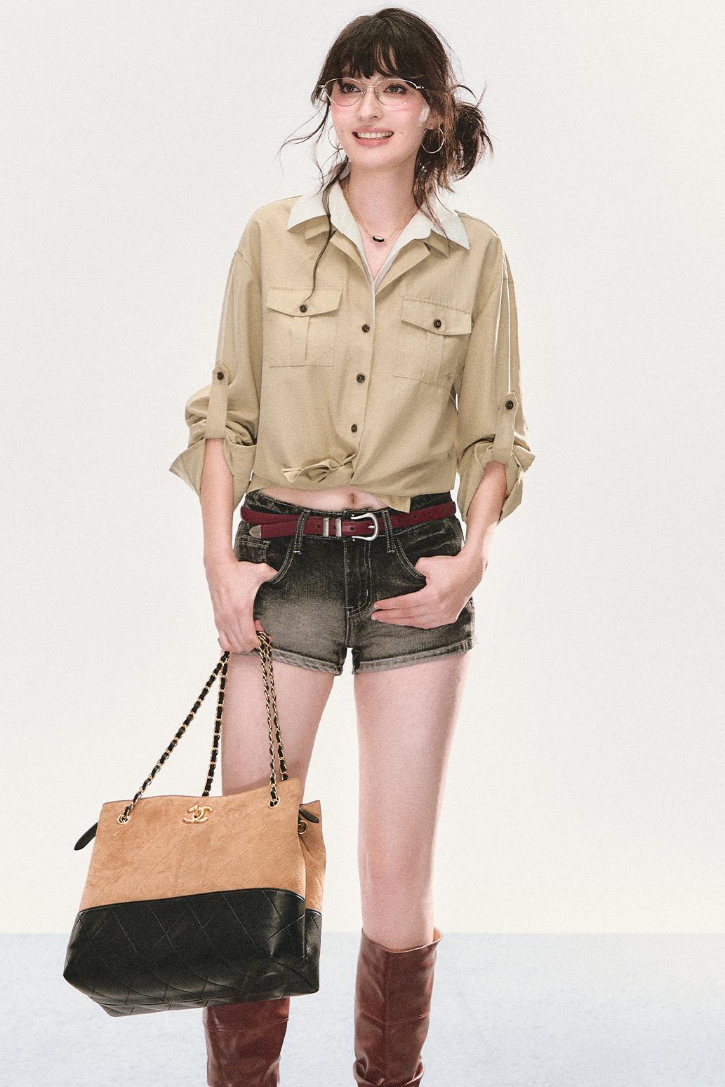 Fake Two-Piece Lapel Shirt