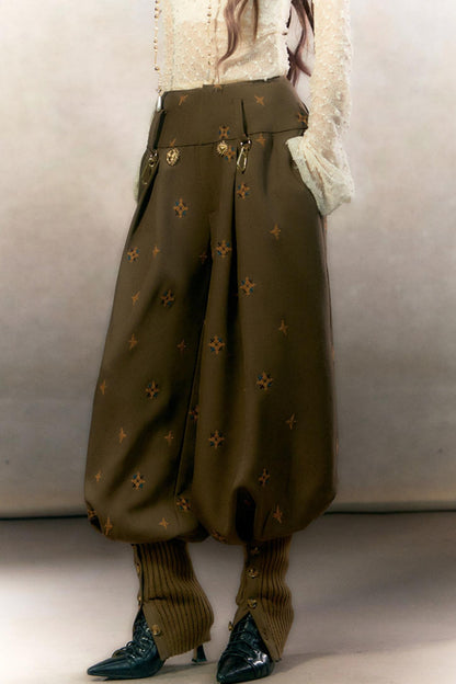 Starburst Print Lantern Pants