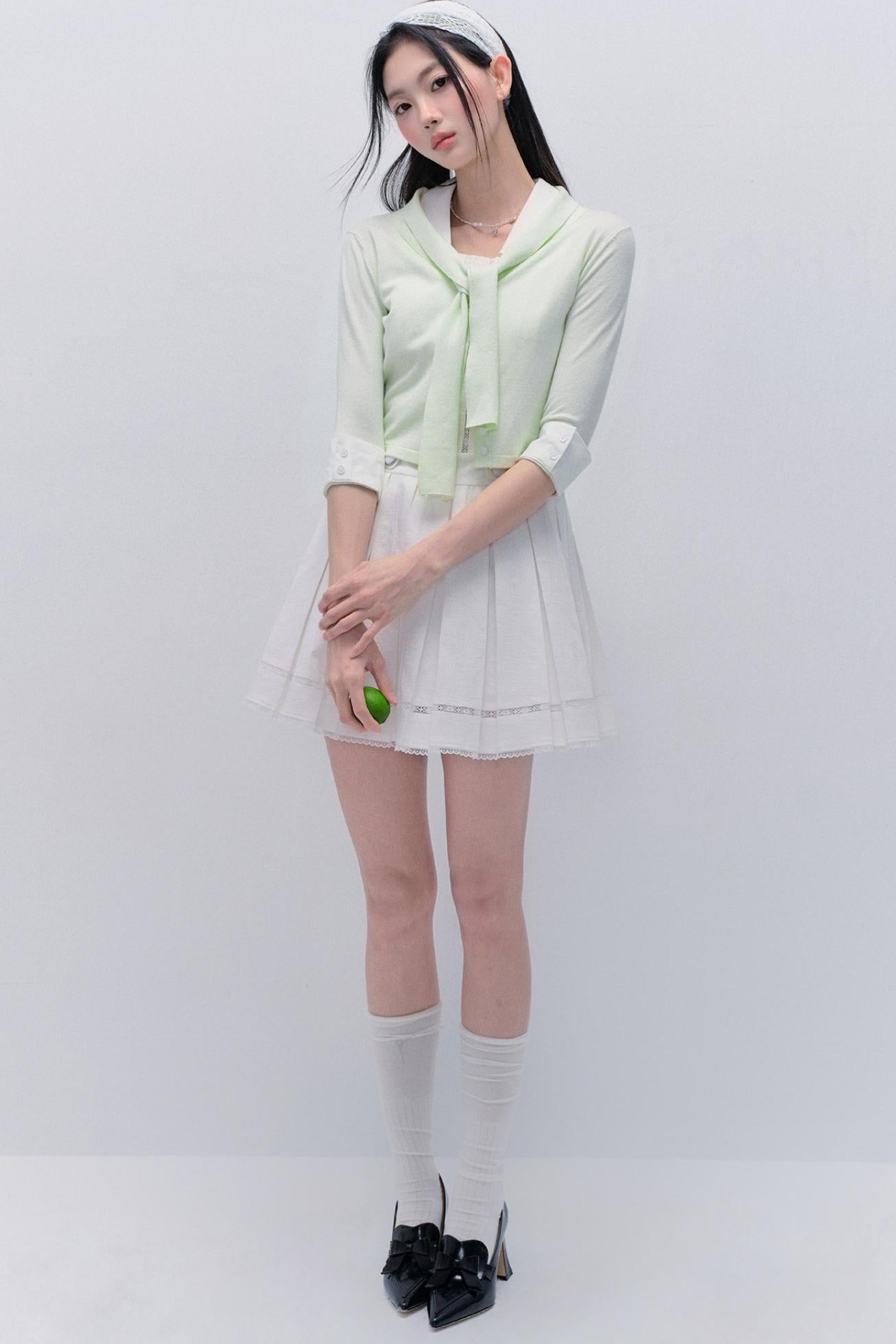 Lace-Up Knit Crop Top