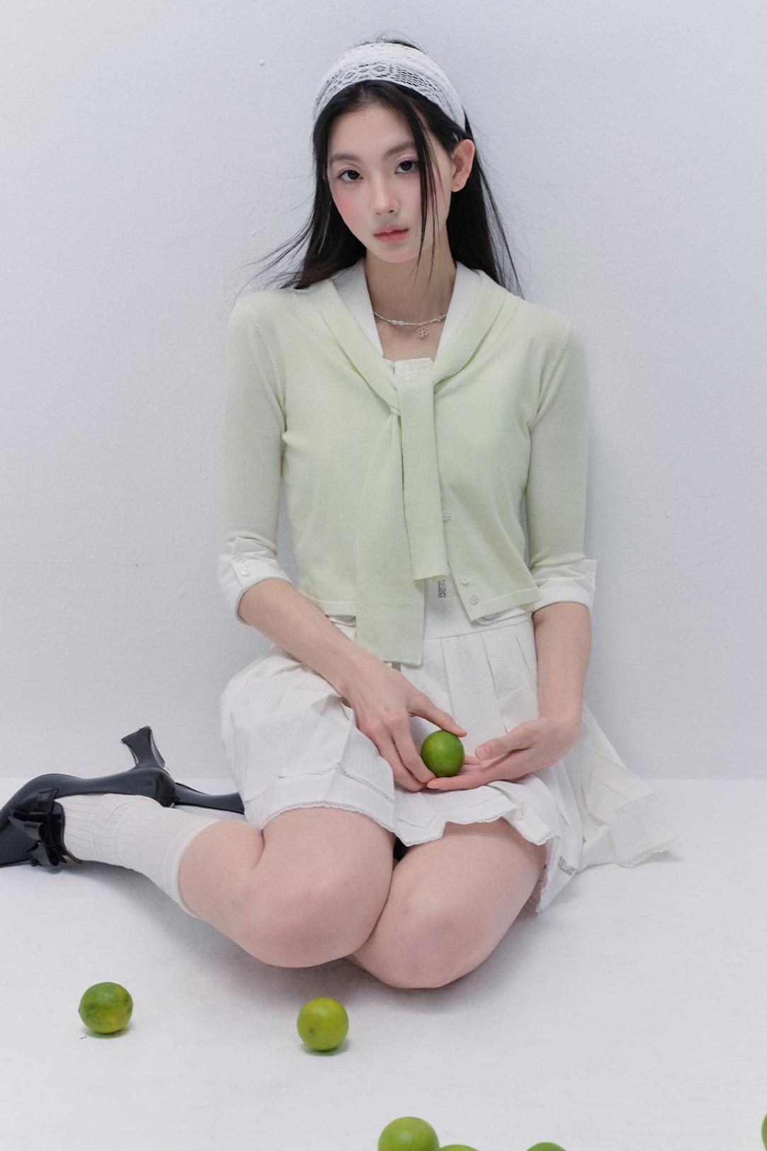 Lace-Up Knit Crop Top