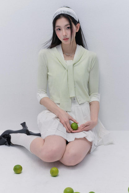 Lace-Up Knit Crop Top