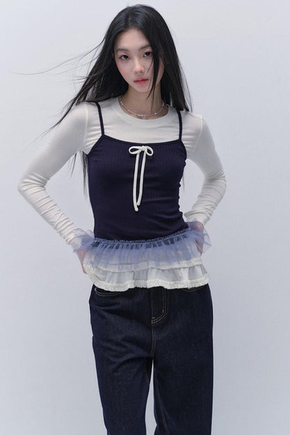 Two-Piece Bow Slim Top Set-Up