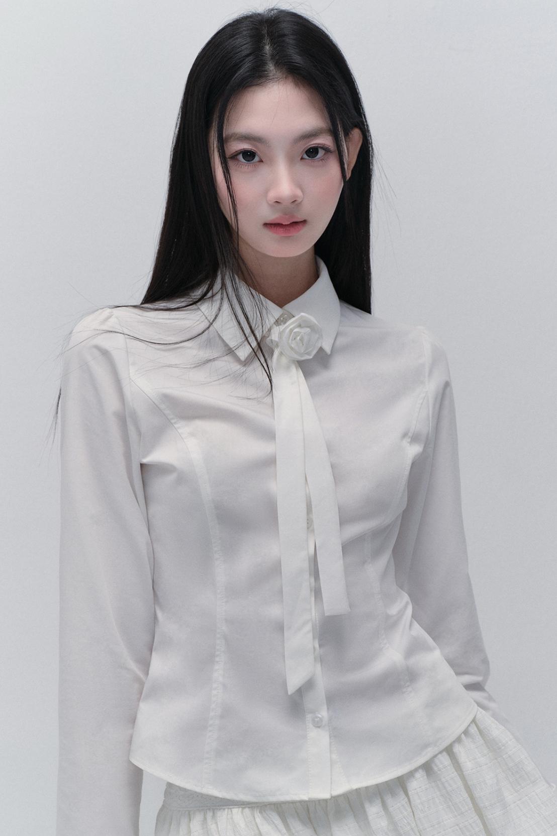 Kollegiales Krawatten-Taille Hemd-Set-Up 